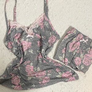 Laura Ashley Floral Lace Trim Sleepwear Set NWOT